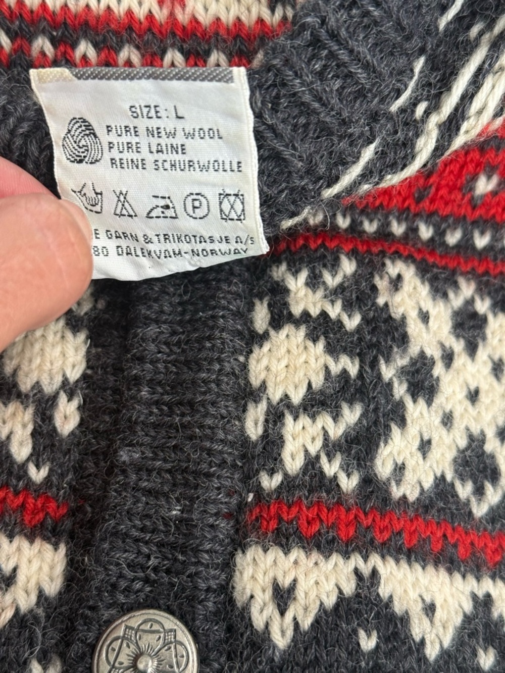 Dale of Norway Wool Cardigan Button Sweater  large - Picture 7 of 14